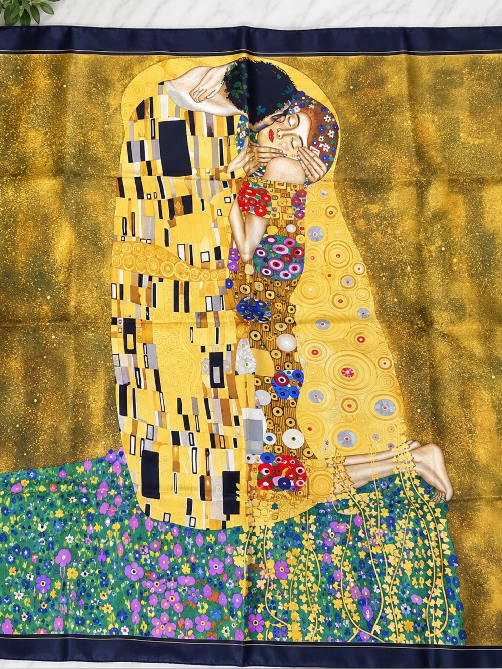 Gustav Klimt The Kiss 100% Silk Scarf MFA Boston Museum Art 35” w/Box